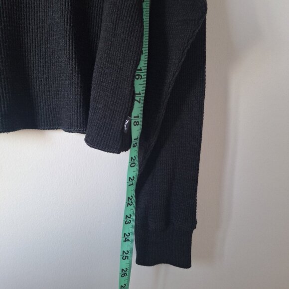 Tna ALAMO Thermal Cropped Long Sleeve Shirt - HEATHER BLACK - Picture 5 of 8